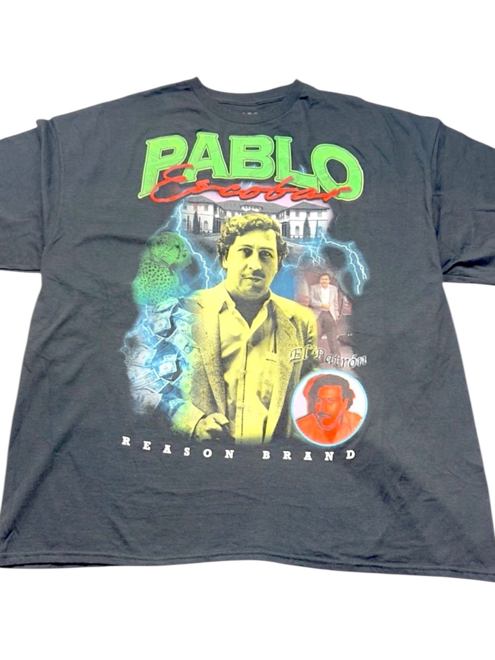 Reason Pablo Escobar El Patron Graphic T Shirt Mens 3XL Black Streetwear Cotton